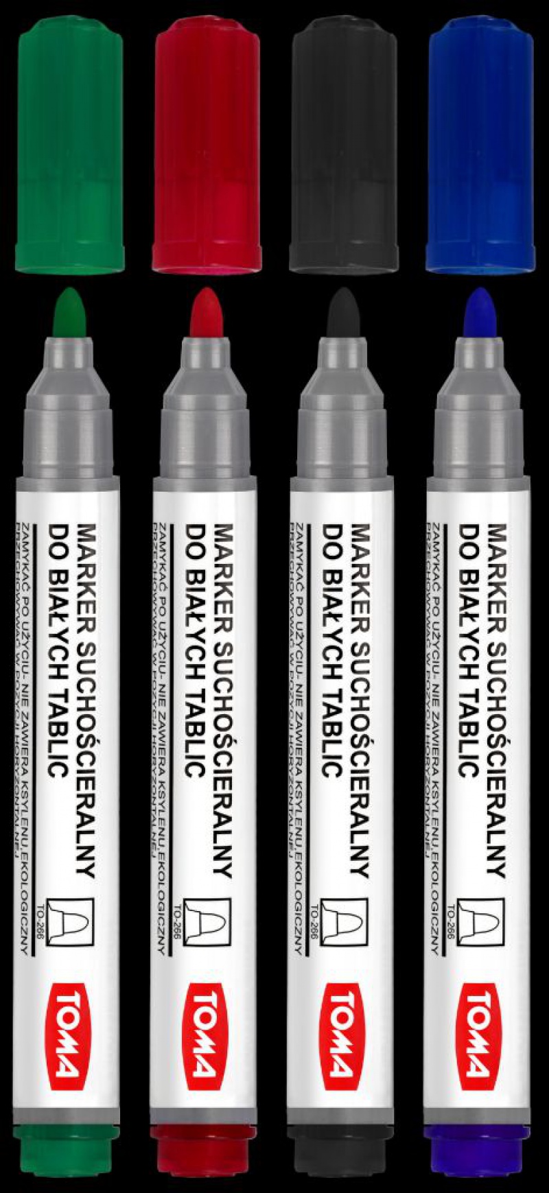 KOMPLET MARKER DO TABLIC OKR. 4 KOLORY +GĄBKA, Markery, Artykuły do pisania i korygowania