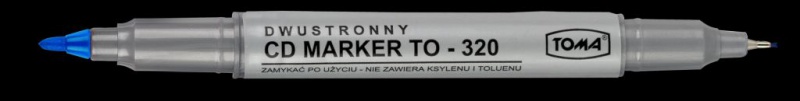 MARKER DO CD DWUSTRONNY TO-320 NIEBIESKI, Markery, Artykuły do pisania i korygowania