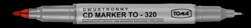 MARKER DO CD DWUSTRONNY TO-320 CZERWONY, Markery, Artykuły do pisania i korygowania