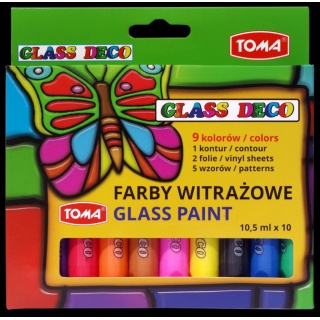 FARBY WITRAŻOWE 10X10,5ML TO-750, Plastyka, Artykuły szkolne