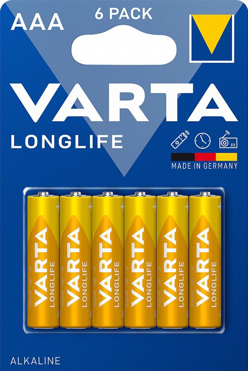 Baterie VARTA Longlife AAA LR03 Bli6, Baterie, akumulatory i ładowarki, Urządzenia biurowe