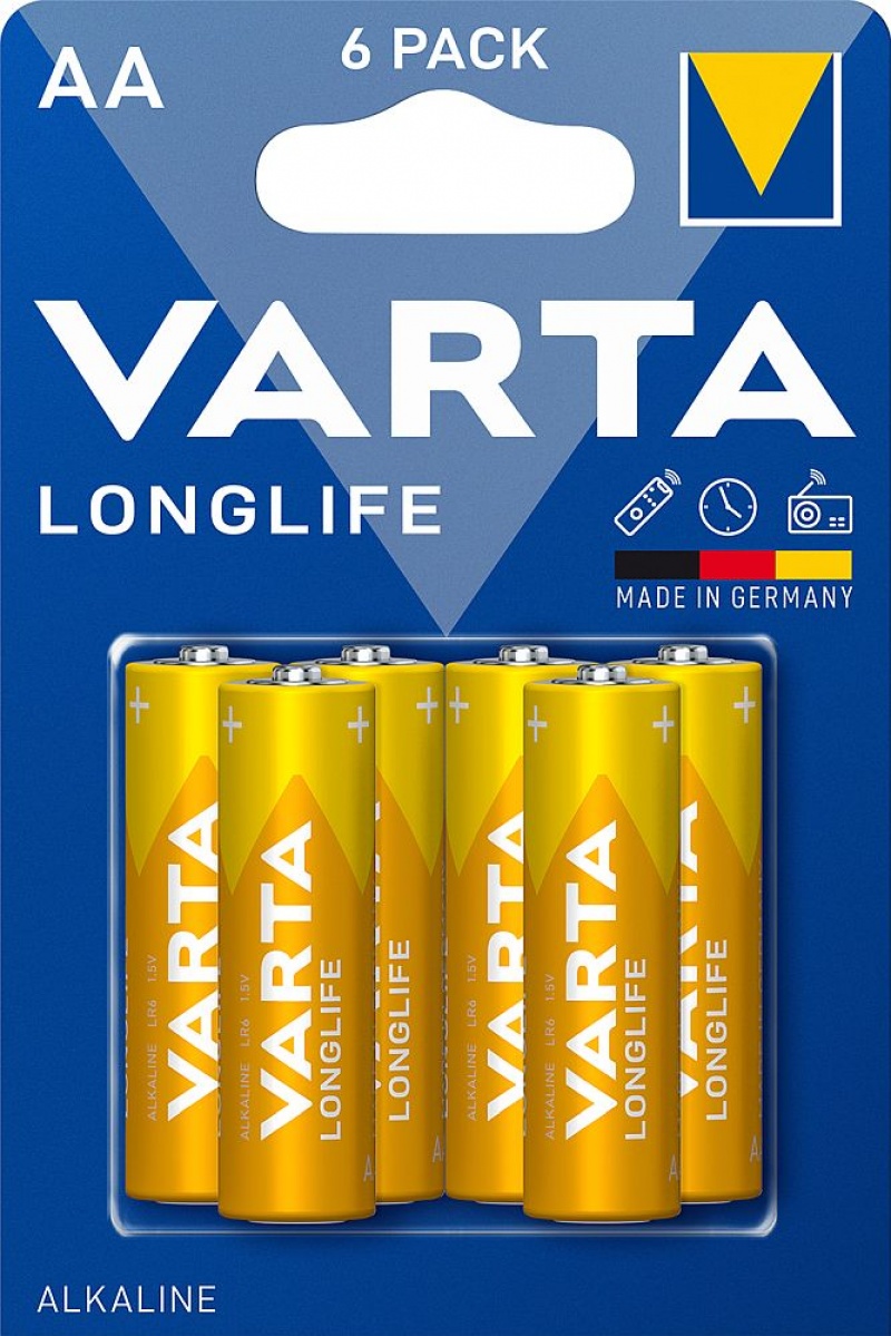 Baterie VARTA Longlife AA LR06 Bli6, Baterie, akumulatory i ładowarki, Urządzenia biurowe