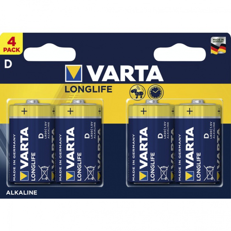 BATERIE ALKAL. LR20/4 LONGLIFE EXTRA VARTA /4/, Podkategoria, Kategoria