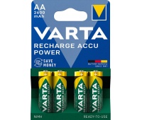 Akumulatorki VARTA Recharge Accu Power AA 2600 mAh Bli4, Baterie, akumulatory i ładowarki, Urządzenia biurowe