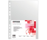 Punched Pockets OFFICE PRODUCTS, PP, A4, orange peel, 45 micron, 100pcs