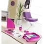 Przybornik na biurko Pro Gloss polistyren różowy, Przyborniki na biurko, Drobne akcesoria biurowe