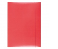 Elasticated File OFFICE PRODUCTS, cardboard, A4, 300gsm, 3 flaps, red