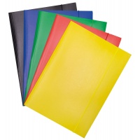 Elasticated File OFFICE PRODUCTS, cardboard, A4, 300gsm, 3 flaps, assorted colours