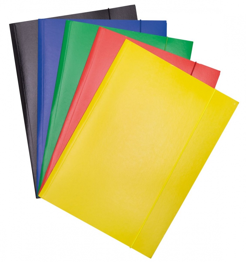 Teczka z gumką OFFICE PRODUCTS, karton, A4, 300gsm, 3-skrz., mix kolorów, Teczki płaskie, Archiwizacja dokumentów