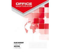 Blok biurowy OFFICE PRODUCTS, A4, w kratkę, 100 kart., 60-80gsm, Bloki, Zeszyty i bloki