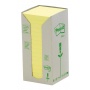 Bloczek samop. ekologiczny POST-IT® (654-1T) 76x76mm 16x100 kart. żółty, Bloczki samoprzylepne, Papier i etykiety
