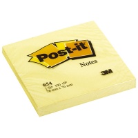 Self-adhesive Pad POST-IT® (654) 76x76mm 1x100 sheets yellow