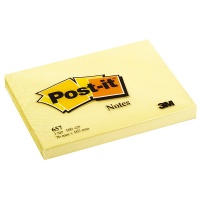 Bloczek samop. POST-IT® (657) 102x76mm 1x100 kart. żółty, Bloczki samoprzylepne, Papier i etykiety