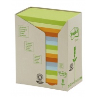 Eco-friendly Self-adhesive Pad POST-IT® (655-1RPT) 127x76mm 16x100 sheets pastel