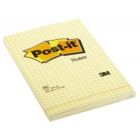 Bloczek samop. POST-IT® w kratkę (662) 102x152mm 1x100 kart. żółty, Bloczki samoprzylepne, Papier i etykiety