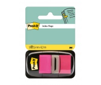 Zakładki indeksujące POST-IT® (680-21), PP, 25,4x43,2mm, 50 kart., jaskraworóżowe, Zakładki indeksujące, Papier i etykiety