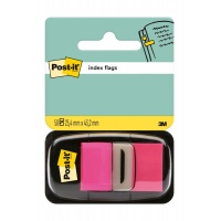 Zakładki indeksujące POST-IT® (680-21), PP, 25,4x43,2mm, 50 kart., jaskraworóżowe, Zakładki indeksujące, Papier i etykiety