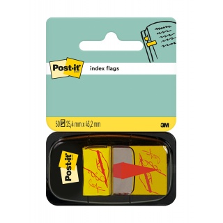 Filing Index Tabs POST-IT® with "hand+pen" print (680-31), PP, 25x43mm, 50 tabs