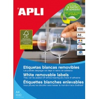 Etykiety usuwalne APLI 17,8x10,0mm, zaokrąglone, białe, 25 ark., Etykiety samoprzylepne, Papier i etykiety