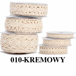 Wstążka materiałowa koronka 4cm/5y, kremowa, Produkty kreatywne, Artykuły dekoracyjne