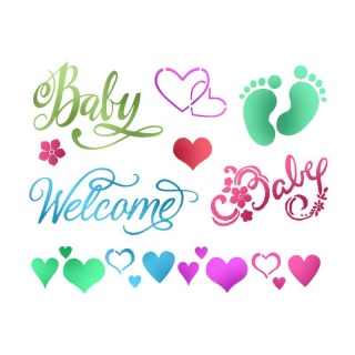 STAMP - SZABLON 15X20CM BABY WELCOME KSD295, Podkategoria, Kategoria