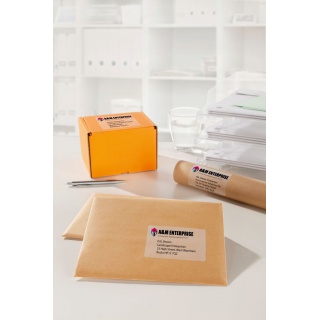 Etykiety wysyłkowe przezroczyste Avery Zweckform; A4, 25 ark./op., 210 x 297 mm, Etykiety samoprzylepne, Papier i etykiety