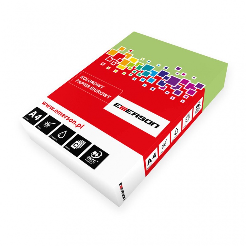 PAPIER KSERO A4 JASNY ZIELONY 80g 500ark GN27, Papier ksero kolorowy, Papier