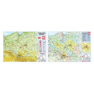 PODKŁAD DWUSTRONNY Z MAPĄ POLSKI 58X41CM, Podkategoria, Kategoria