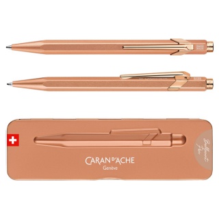 Długopis CARAN D'ACHE 849 Brut Rose, M, w pudełku, różowe złoto, Długopisy, Artykuły do pisania i korygowania