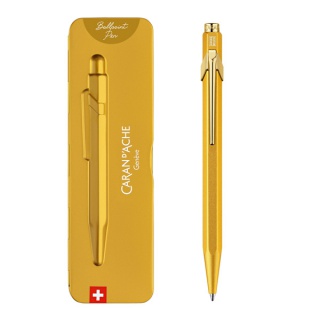 Długopis CARAN D'ACHE 849 Goldbar, M, w pudełku, złoty, Długopisy, Artykuły do pisania i korygowania
