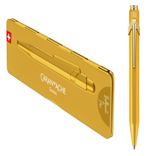 Długopis CARAN D'ACHE 849 Goldbar, M, w pudełku, złoty, Długopisy, Artykuły do pisania i korygowania