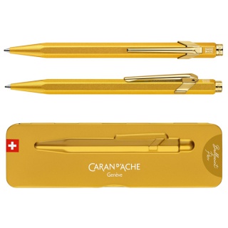 Długopis CARAN D'ACHE 849 Goldbar, M, w pudełku, złoty, Długopisy, Artykuły do pisania i korygowania