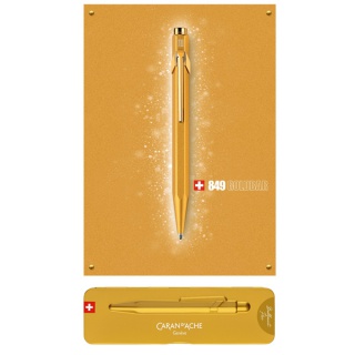 Długopis CARAN D'ACHE 849 Goldbar, M, w pudełku, złoty, Długopisy, Artykuły do pisania i korygowania