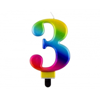 ŚWIECZKA B&C CYFERKA "3" GALAXY 8CM, Podkategoria, Kategoria