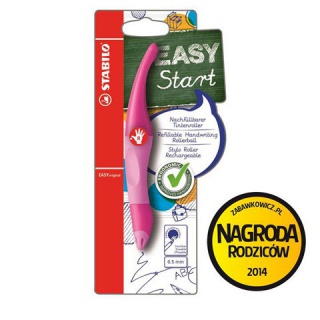 PIÓRO STABILO EASY ORIGINAL START RÓŻOWE, PRAWORĘCZ., Cienkopisy, pióra kulkowe, Artykuły do pisania i korygowania