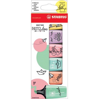 ZAKREŚLACZ STABILO BOSS MINI PASTELLOVE 6 SZT., Textmarkery, Artykuły do pisania i korygowania