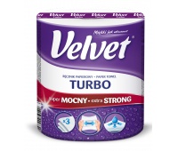 Ręcznik w roli celulozowy VELVET Turbo, 3-warstwowy, 300 listków, biały, Ręczniki papierowe i dozowniki, Artykuły higieniczne i dozowniki