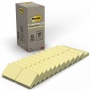 Sticky notes POST-IT&reg; Recycled Notes (653-1T), 38x51mm, 24x100 sheets, yellow, Self-adhesive pads, Paper and labels, EKO-CERT