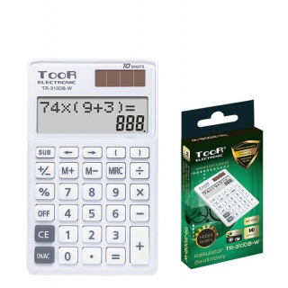 Kalkulator dwuliniowy TOOR TR-310DB-W 10-pozycyjny, Podkategoria, Kategoria
