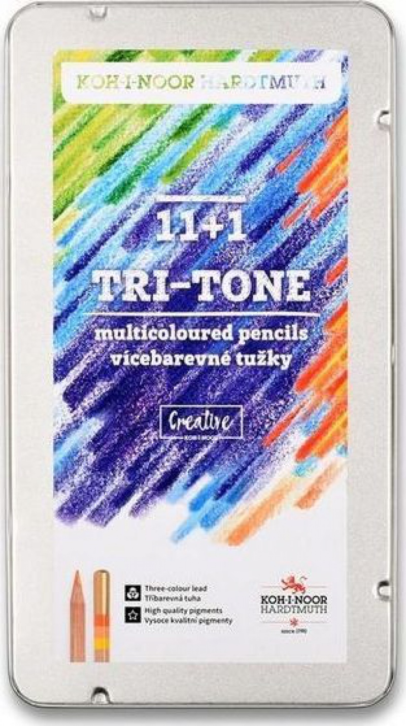 KIN KREDKI NATUR 3442 TRI-TONE TRÓJKOLOROWE 11+1 K, Podkategoria, Kategoria