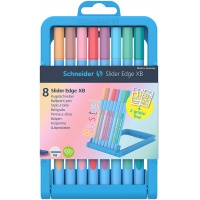 Zestaw długopisów w etui SCHNEIDER Slider Edge Pastel, XB, 8 szt., mix kolorów, Długopisy, Artykuły do pisania i korygowania