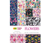 BLOK Z MOTYWAMI FLOWERS 80G/M2 A4 15K. HAPPY COLOR, Podkategoria, Kategoria