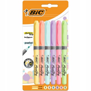 ZAKREŚLACZ HIGHLINER GRIP PASTELOWY 6KOL., Podkategoria, Kategoria