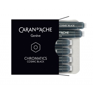 Naboje CARAN D'ACHE Chromatics Cosmic Black, 6szt., czarne, Pióra, Artykuły do pisania i korygowania