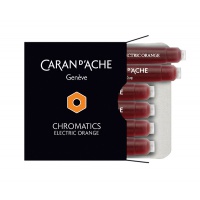 Naboje CARAN D'ACHE Chromatics Electric Orange, 6szt., pomarańczowe, Pióra, Artykuły do pisania i korygowania