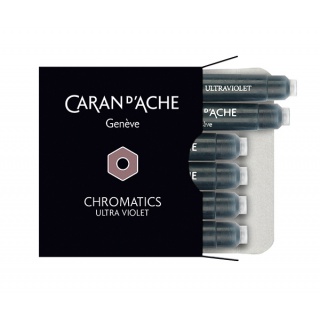 Naboje CARAN D'ACHE Chromatics Ultra Violet, 6szt., fioletowe, Pióra, Artykuły do pisania i korygowania