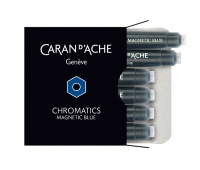Naboje CARAN D'ACHE Chromatics Magnetic Blue, 6szt., jasnoniebieskie, Pióra, Artykuły do pisania i korygowania