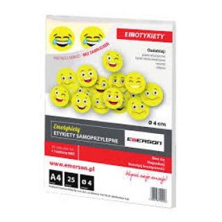 EMOTYKIETY ETYKIETY SAMOP.A4 ŻÓŁTE KÓŁKA 40MM /25/, Podkategoria, Kategoria