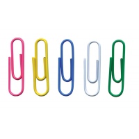 Paper Clips rounded 28mm 500pcs in a bag assorted colours