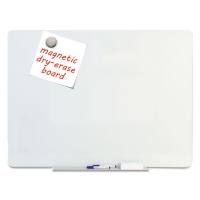 Dry-wipe&magnetic Notice Board, BI-OFFICE, 120x90cm, glass, white